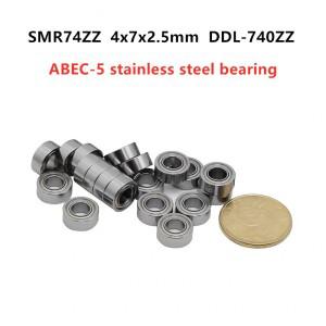 ABEC-5 DDL-740ZZ 스테인리스 스틸 미니어처 볼 베어링, 모델 베어링, SMR74ZZ, 4x7x2.5mm, SMR74 -2Z, 4x7