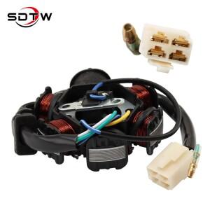 Gy6 50 70 90 110 125cc 6 극 바이크 오토바이 ATV용 SDTW 마그네토 고정자 코일