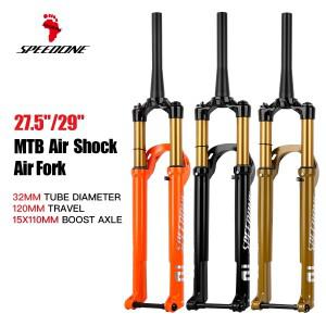SPEEDONE MTB 서스펜션 에어 포크 27.5/29 인치 120mm 휴대 역방향 아치 MTB 포크 초경량 디자인 15x110mm