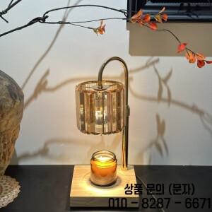 샴페인 색상 유리 무염향 아로마 램프 캔들 워머 높이 조절/타이머 기능 침실/커피숍용
