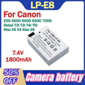 캐논 Rebel T3i T2i T4i T5i EOS 550D 600D Kiss X5 X4 X6 카메라용 7.4V 1800mAh LP-E8 LP E8 배터리