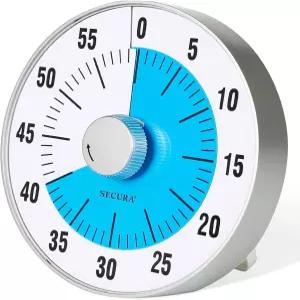 Secura 7.5인치 오버사이즈 비주얼 카운트다운 타이머 60분 주방 교사 및 성인을 위한 시간 관리 도구
