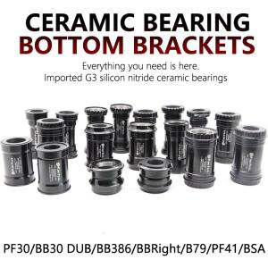 도로 MTB 하단 브래킷 세라믹 베어링 BB30 PF30 BB79 잠금 샤프트 프레스 맞춤 46mm Shimano/GXP/SRAM-DUB