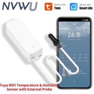 Tuya WiFi Zigbee 온습도 센서 외부 프로브 포함 스마트 홈 습도계 앱 모니터링 어항 와이너리용