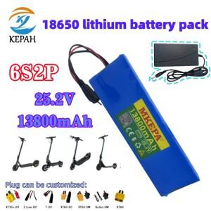 18650 리튬 배터리 팩 6S2P 24V(25.2V) 13800mAh(BMS 포함) + 2A 충전기 안전한 에너지 저장 전력