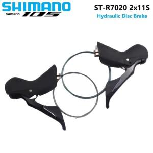 SHIMANO 105 ST-R7020 유압 디스크 브레이크 시프터 단면  1 쌍 듀얼 컨트롤 레버 2 속도/11 속도 도로 자