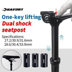 SAFORT 자전거 드로퍼 시트포스트 듀얼 쇼크 업소버 450mm 120 트래블 27.2 28.6 30.4 31.6 33.9 30.9mm 로