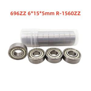R-1560ZZ 차폐형 깊은 홈 볼 베어링, 미니어처 볼 베어링, 696ZZ, 696Z, 696 -2Z, 6mm x 15mm x 5mm, 100