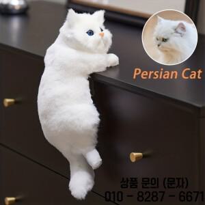현실적인 봉제 고양이 피규어 귀여운 교수형 새끼 장식품 시뮬레이션 동물 데스크탑 카와이 룸 액세서리