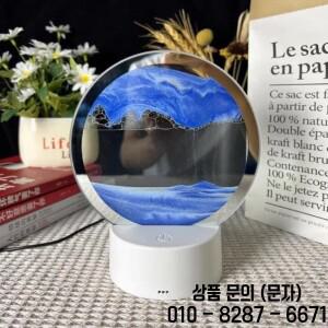 LED 16색 3D 모래시계 램프 RGB 예술 프레임 무빙 샌드 아트 야간 조명 심해 디스플레이 선물