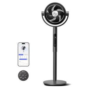 침실용 레보이트 스탠딩 스마트 선풍기 1451CFM 초고풍량 WiFi/음성/리모터 12시간 타이머 자동 120 90