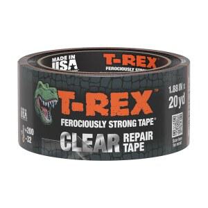 T-Rex 강력한 클리어 수리 테이프 - 손으로 쉽게 찢어짐 1.88인치 x 20야드 크리스탈 모든 날씨 및 자외선 저항성 실내/외(243155)