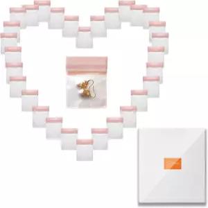 Qryval 30 PCS 투명 플라스틱 EVA 변색 방지 주얼리 보관 가방 판매 및 선물용 지퍼락 파우치 반지 귀걸이