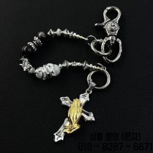 레트로 크로스 해골 비즈 키 체인 가방 매력 럭셔리 디자이너 고급 액세서리 허리 펜던트 선물