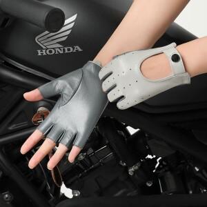봄남성  순수 진짜 가죽 반 손가락 얇은 장갑 남자  양피 운전 Luvas Guantes 타기