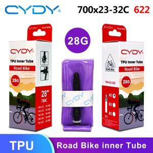 CYDY 700C 자전거 내부 TPU 튜브 700×23C 25C 28C 30C 32C 타이어 45/65/85mm sv 로드 자전거 프렌치 밸브