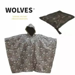 [텐바이텐]파우치포함 WOLVES 밀리터리 디지털카모 판초우의