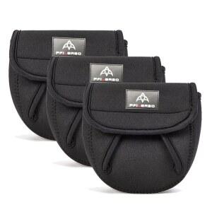 PFIERO 3PCS 낚시 방적 릴 커버 가방 미끼 캐스팅 트롤링 보호 케이스 파우치 슬리브 장갑 1000-8000 시리즈 3사이즈(미덤-3팩)