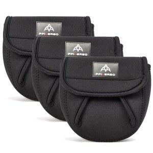 PFILERO 3PCS 낚시 방적 릴 커버 가방 미끼 캐스팅 트롤링 보호 케이스 파우치 슬리브 장갑 1000-8000 시리즈 3사이즈(빅3팩)