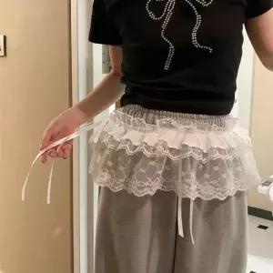 친절한탄씨 발레코어 3단 레이스 레이어드 랩스커트 프릴 힙가리개 발레코어룩 레깅스커버업