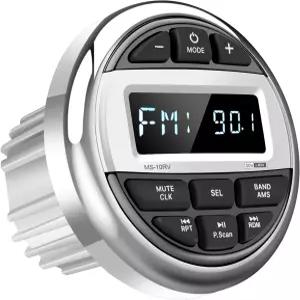 블루투스 해상 보트 라디오 수신기 방수 게이지 스테레오 시스템 - HD LCD 디스플레이 AM FM 튜너 MP3 AUX