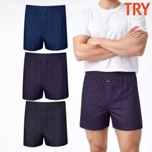 트라이 남자60수팬티 면100 트렁크팬티 주자면 인밴드 사각 박서 3종 세트
