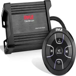 Pyle 방수 블루투스 해상 증폭기 수신기 - 600와트 전원 유선 RCA AUX 및 MP3 오디오 입력 케이블을 갖춘