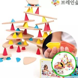 MF09 균형감각 쌓기블록 원목교구 소근육발달 유아 보드게임 완구 밸런스쌓기교구