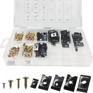 YoRise 170PCS 차량용 U-클립 및 나사 모음 키트 9가지 크기의 도어 패널 고정 장치 U 너트 교체 대시 내부