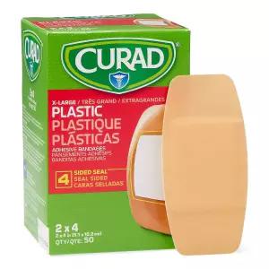 CURAD 플라스틱 접착 붕대 2 x 4 천연 고무 라텍스로 제작되지 않음 각각