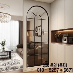 크림 스타일의 철제 유리 스크린 거실 프렌치 빈티지 파티션 가짜 창문 창의적인 아치형 입구 장식