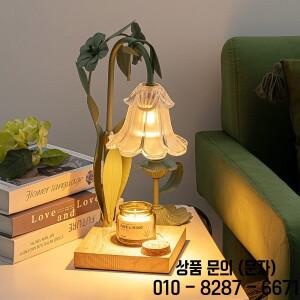빈티지 꽃 캔들 워머 램프 조절 가능한 높이 타이머 야간 침실 테이블