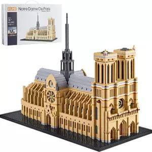 KLMEi 세계적으로 유명한 건축 마이크로 빌딩 블록 세트 노트르담 드 파리 7380 PCS 14세 성인 또는