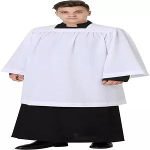 비로브스 화이트 스퀘어 네크라인 서플라이스 평교회 성직자