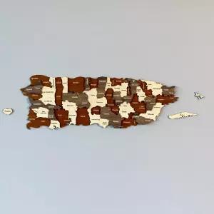 컬러풀 월드 푸에르토리코 컨트리 월 아트 데코 3D 나무 홈 앤 오피스 54 x 15 cm 21.3 5.9