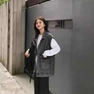 [텐바이텐]여성 블랙데님 루즈핏 청조끼 블랙진 청자켓 베스트