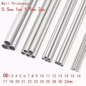 호환  알루미늄 튜브 벽 두께 0.5mm 1mm 1.5mm 2mm 외경 3  32mm 원형 6061 알루미늄 금속 파이프