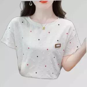 별모양 입체 레터링 루즈핏 반팔 티셔츠 URD-527
