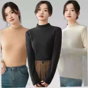 여성 목폴라티 기모안감 하프넥 반목 티셔츠 무지