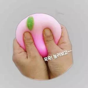 자광 손끝으로 느끼는 말랑빵쑥이-복숭아1p 손가락놀이 빵숙이계란숙이 빵떡말랑이 스트레스볼