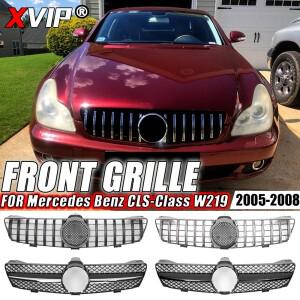 XVIP 프론트 크롬 블랙 다이아몬드 스타일 범퍼 그릴 메르세데스 벤츠 CLS 클래스 W219 CLS350 05-08 AMG