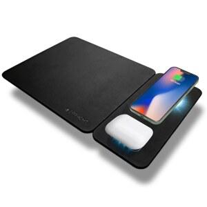 스마트폰 및 무선 용 Spracht MagPad 마그네틱 충전 마우스 패드 15W 고속 블랙
