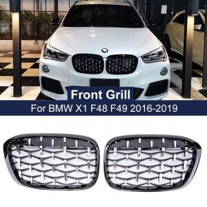 BMW X1 F48 F49 2016 메테오 스타일 그릴용 지타 카 다이아몬드 프론트 키드니 레이싱 자동차 부품