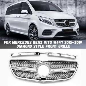 앞범퍼 그릴 레이싱 다이아몬드 스타일 메르세데스 벤츠 Vito V W447 2015-2019 V250 V300 튜닝 바디 키트
