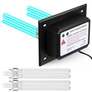 전체를 위한 QUALIREY 26W HVAC UV 소독제 공기청정기 덕트 필터용 110V 듀얼 UVC 조명 에어컨용 공기청정기
