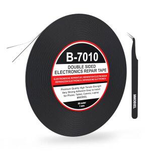 MMOBIEL 양면 접착 테이프 1mm 50m 롤(164피트) 블랙 울트라 씬 장착 테이프, LCD 화면 수리, 스마트폰 태블릿 노트북 유리 수리