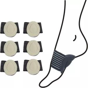 발바닥 근막염 및 쓰러진 아치를 위한 지지 패드 탄성 밴드 평평한 발 쿠션 베이지 6 팩