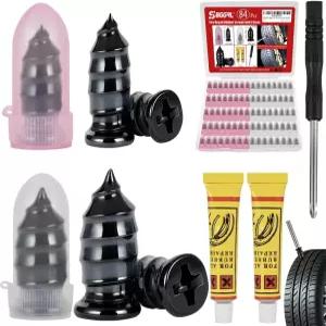 SBGGRL 84pcs 타이어 수리 고무 네일 키트 펑크 및 구멍용 플러그 나사 삽입 자동차 오토바이 트럭 UTV