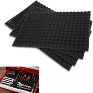 에어툰 4PCS 트랩 매트 범용 공구 서랍 라이너 헤비 듀티 롤링 가슴 폼 미끄럼 방지 정리 카트 작업대
