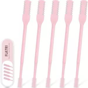 플랫리 5PCS 2-in-1 코털 커터 360 회전 트리머 양면 여성 및 남성용 휴대용 매뉴얼 핑크